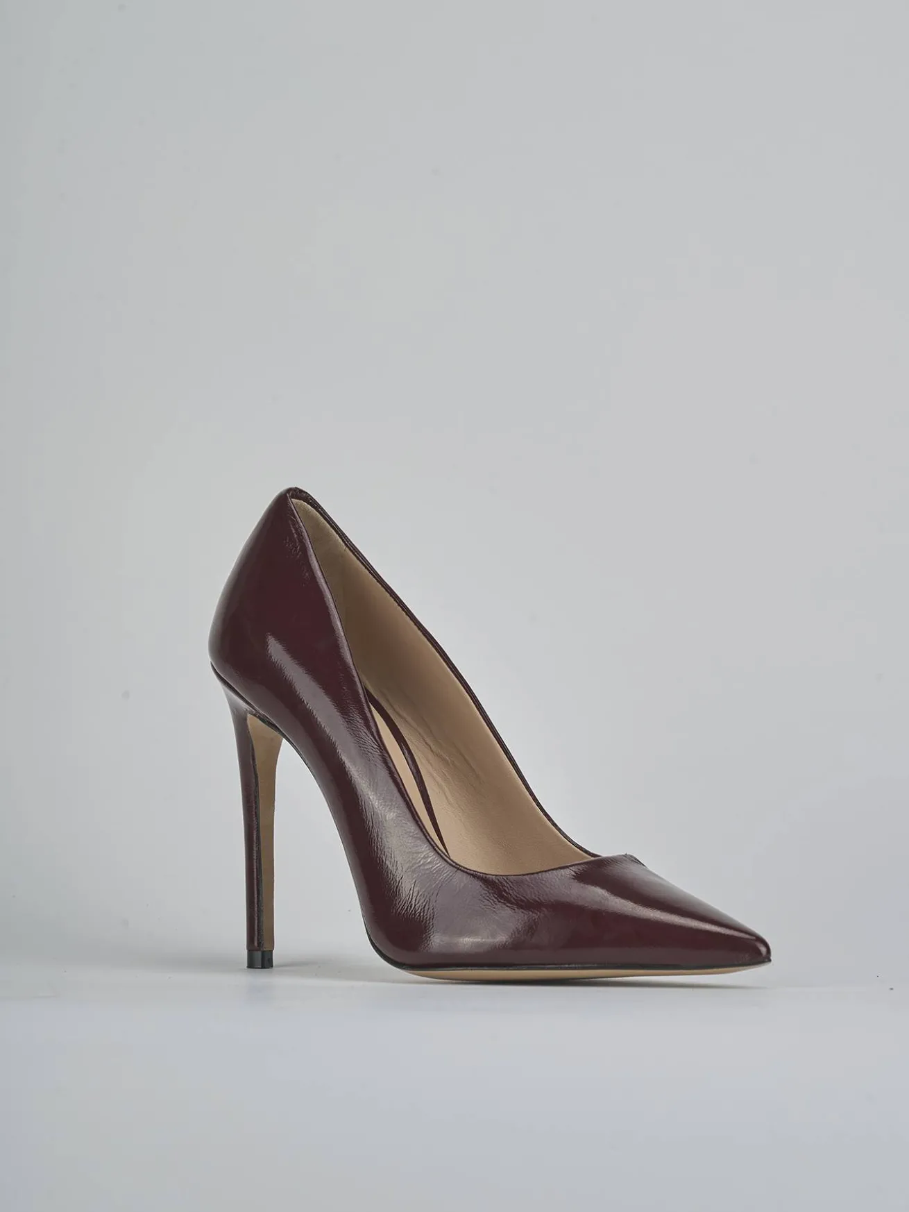 Décolleté tacco 10cm vernice bordo'