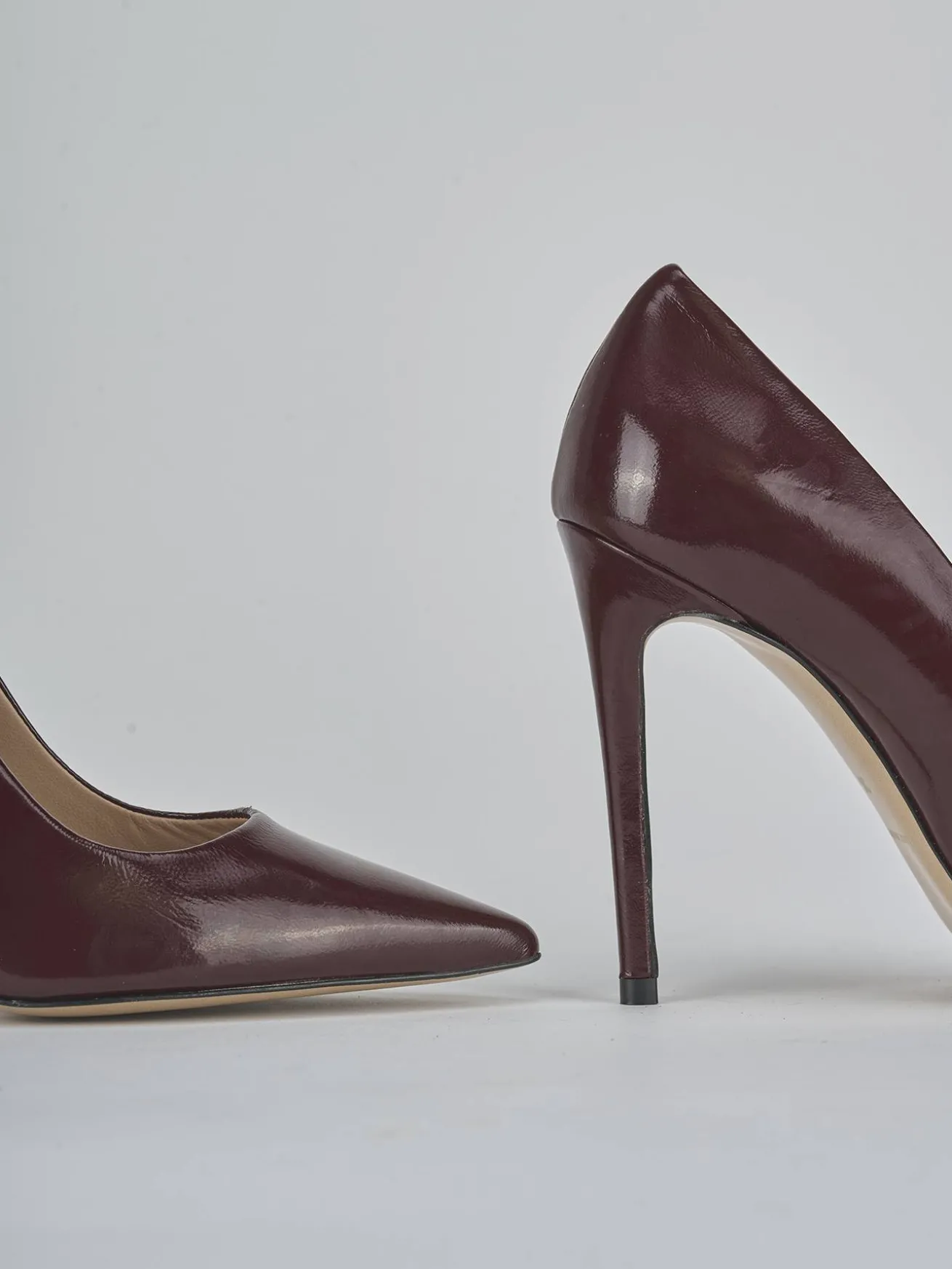 Décolleté tacco 10cm vernice bordo'