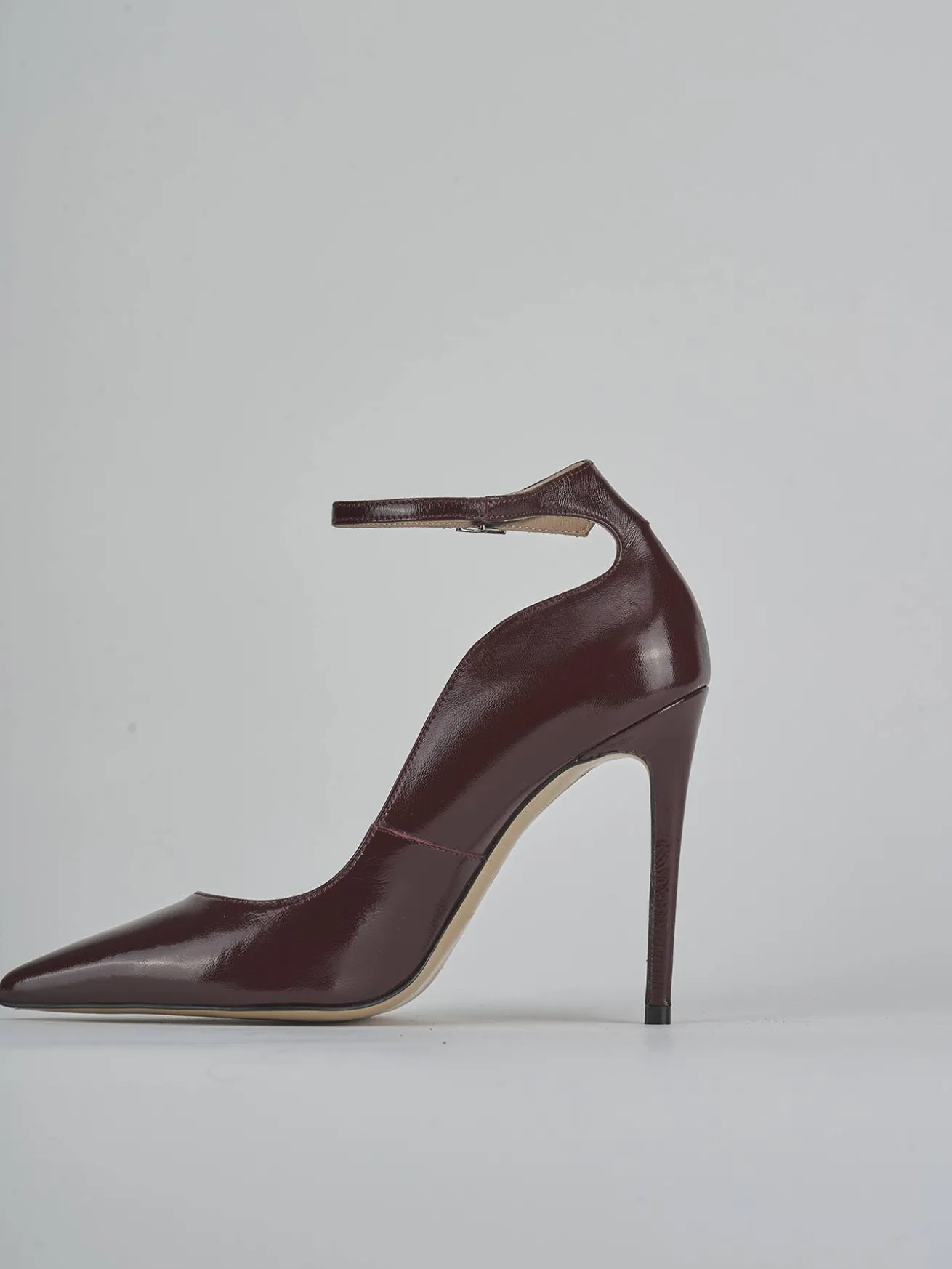 Décolleté tacco 10cm vernice bordo'