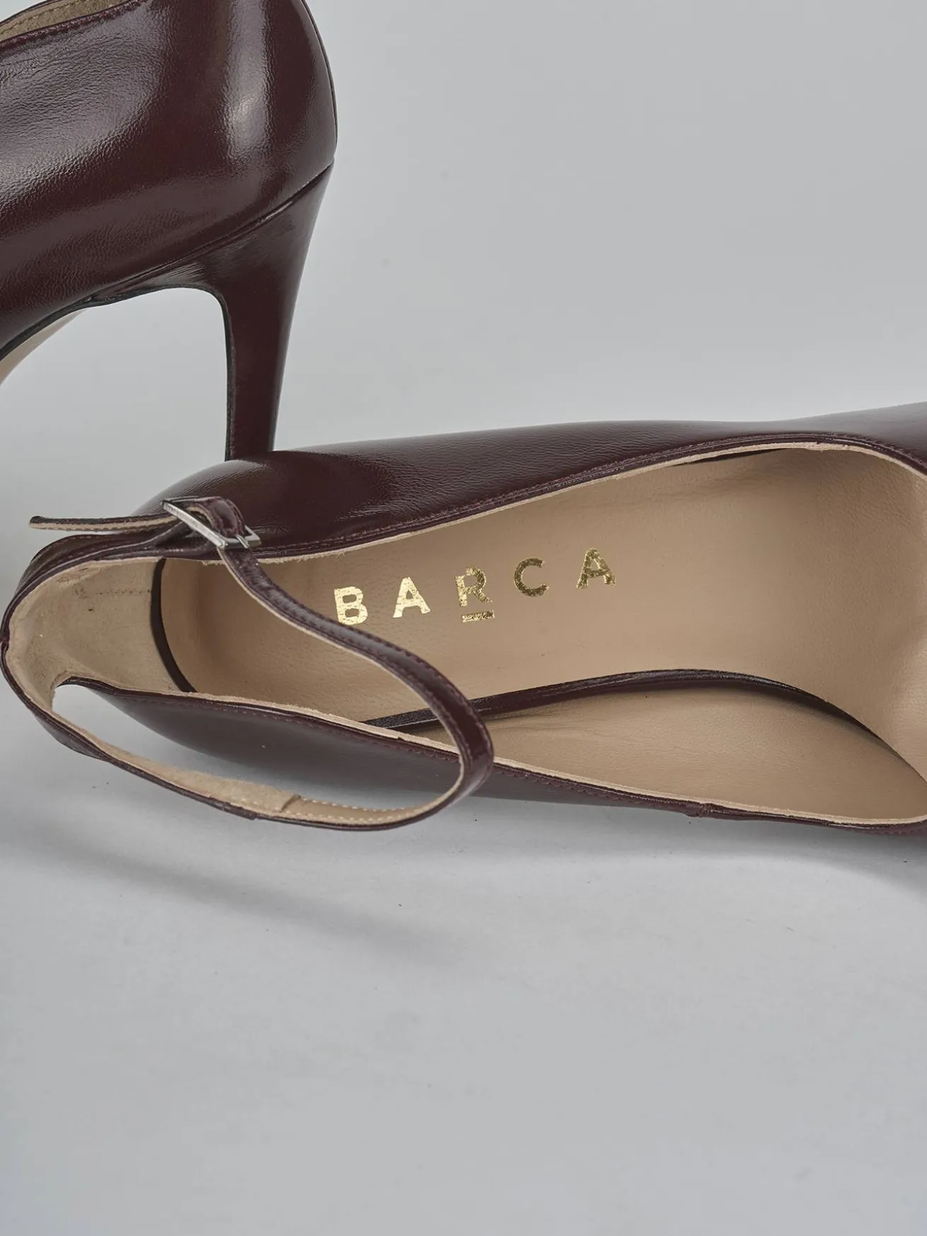 Décolleté tacco 10cm vernice bordo'