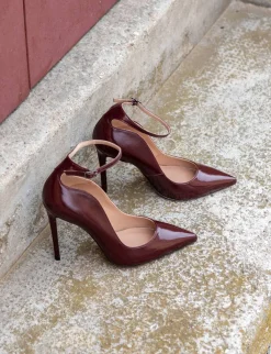 Décolleté tacco 10cm vernice bordo'