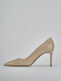 Décolleté tacco 7cm vernice beige