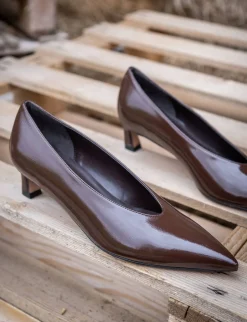 Décolleté tacco 5cm vernice testa