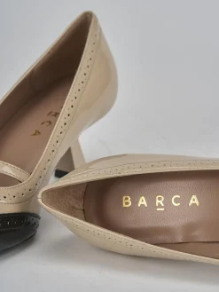 Décolleté tacco 6cm vernice beige