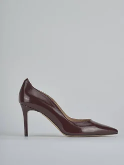 Décolleté tacco 7cm vernice bordo'