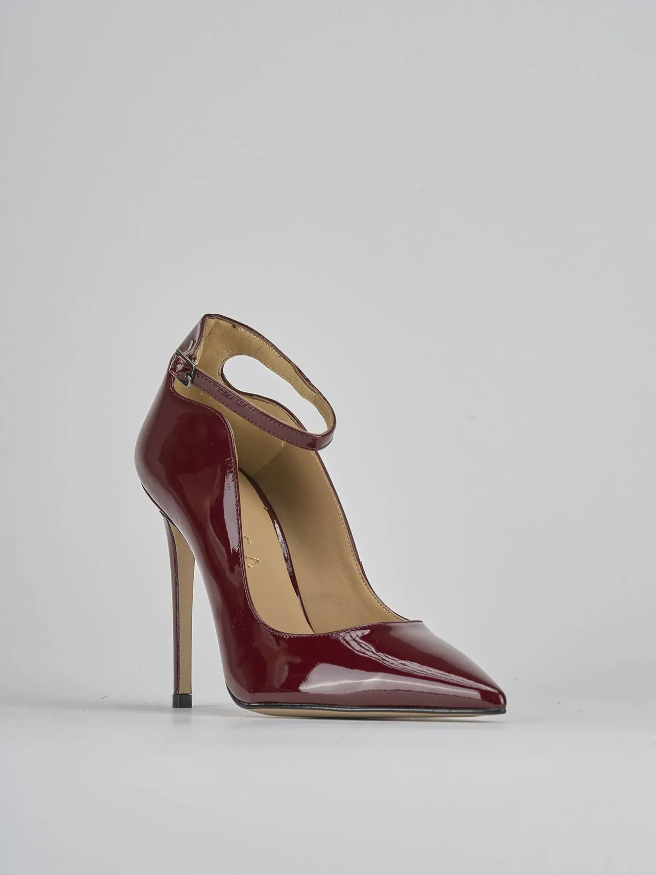 Décolleté tacco 11cm vernice bordo'