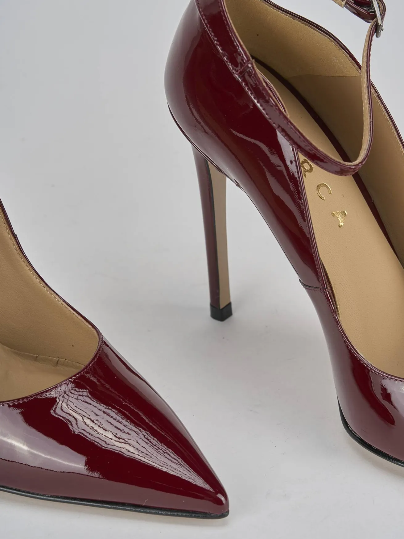 Décolleté tacco 11cm vernice bordo'