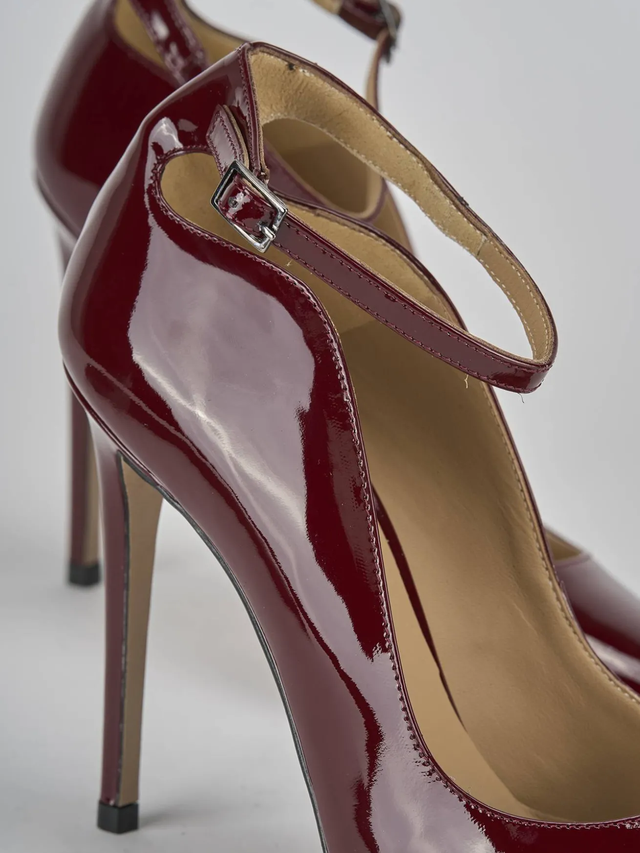 Décolleté tacco 11cm vernice bordo'