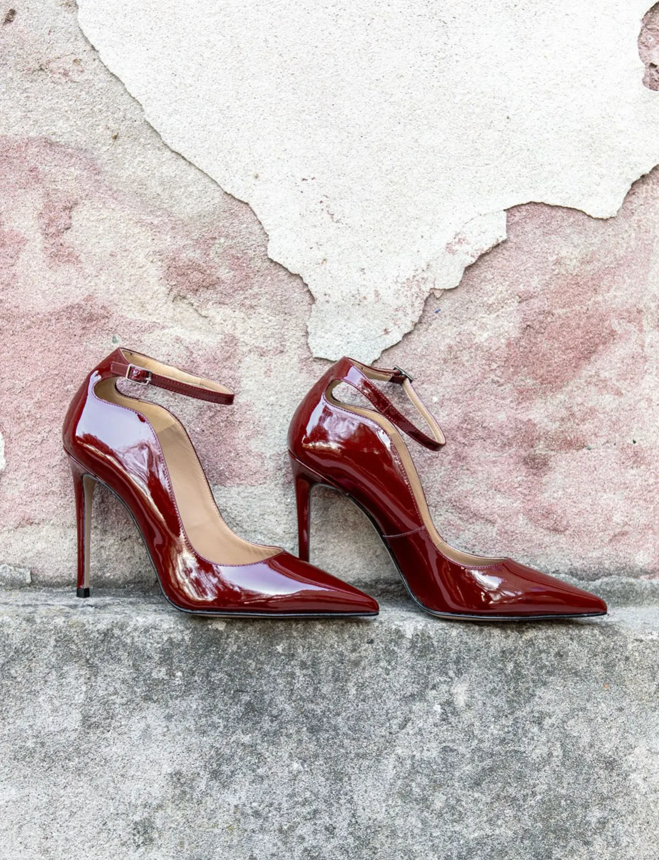 Décolleté tacco 11cm vernice bordo'