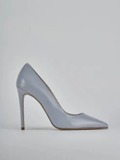 Décolleté tacco 10cm vernice azzurro