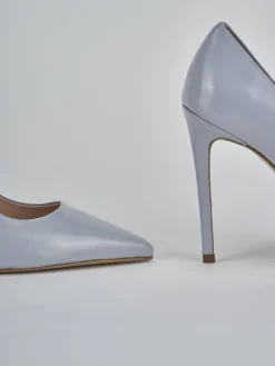 Décolleté tacco 10cm vernice azzurro