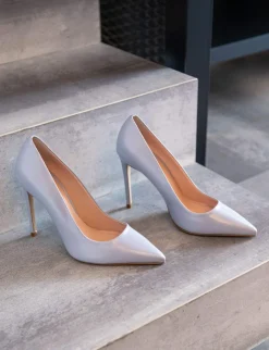 Décolleté tacco 10cm vernice azzurro