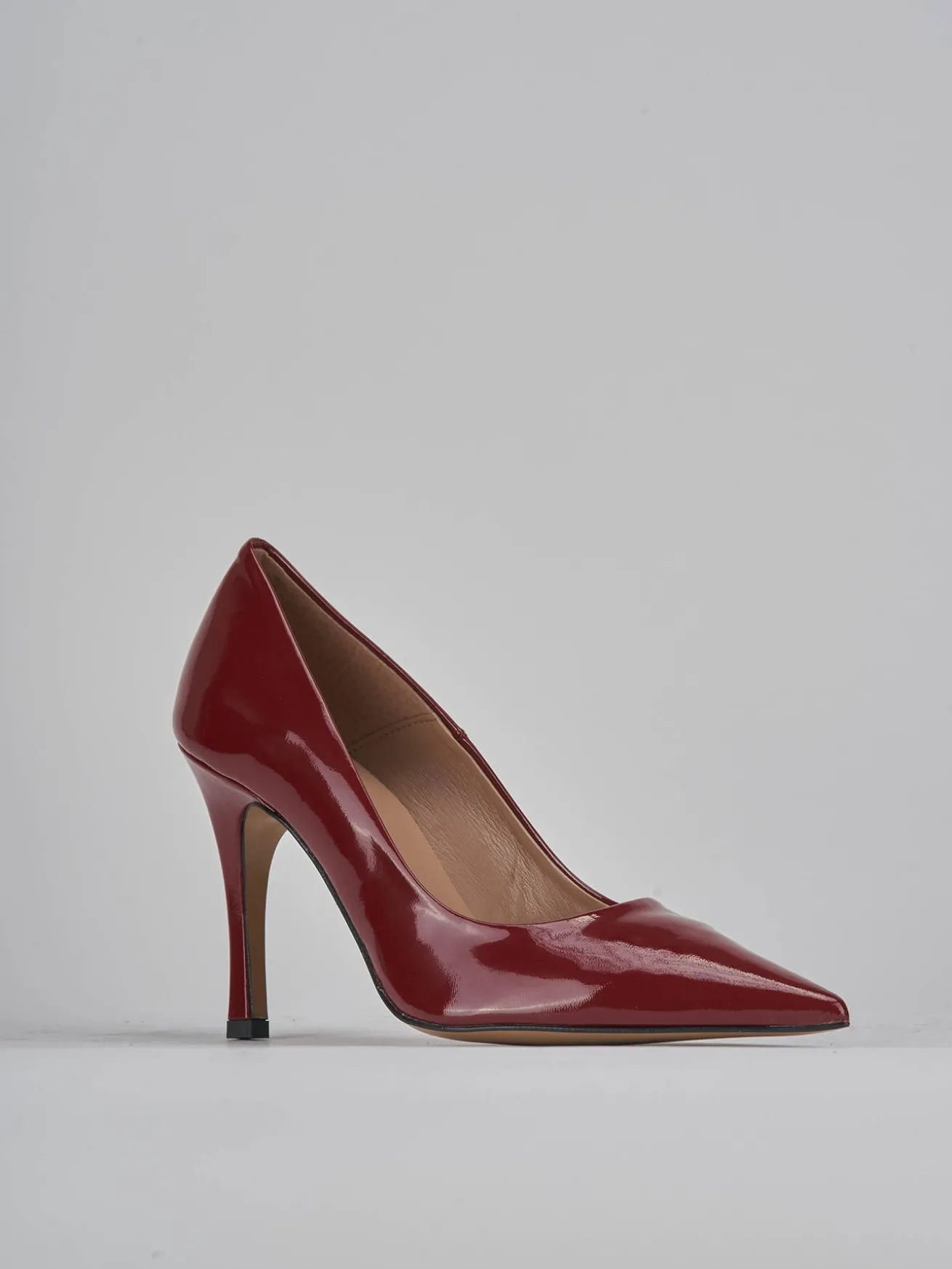Décolleté tacco 9cm vernice bordo'