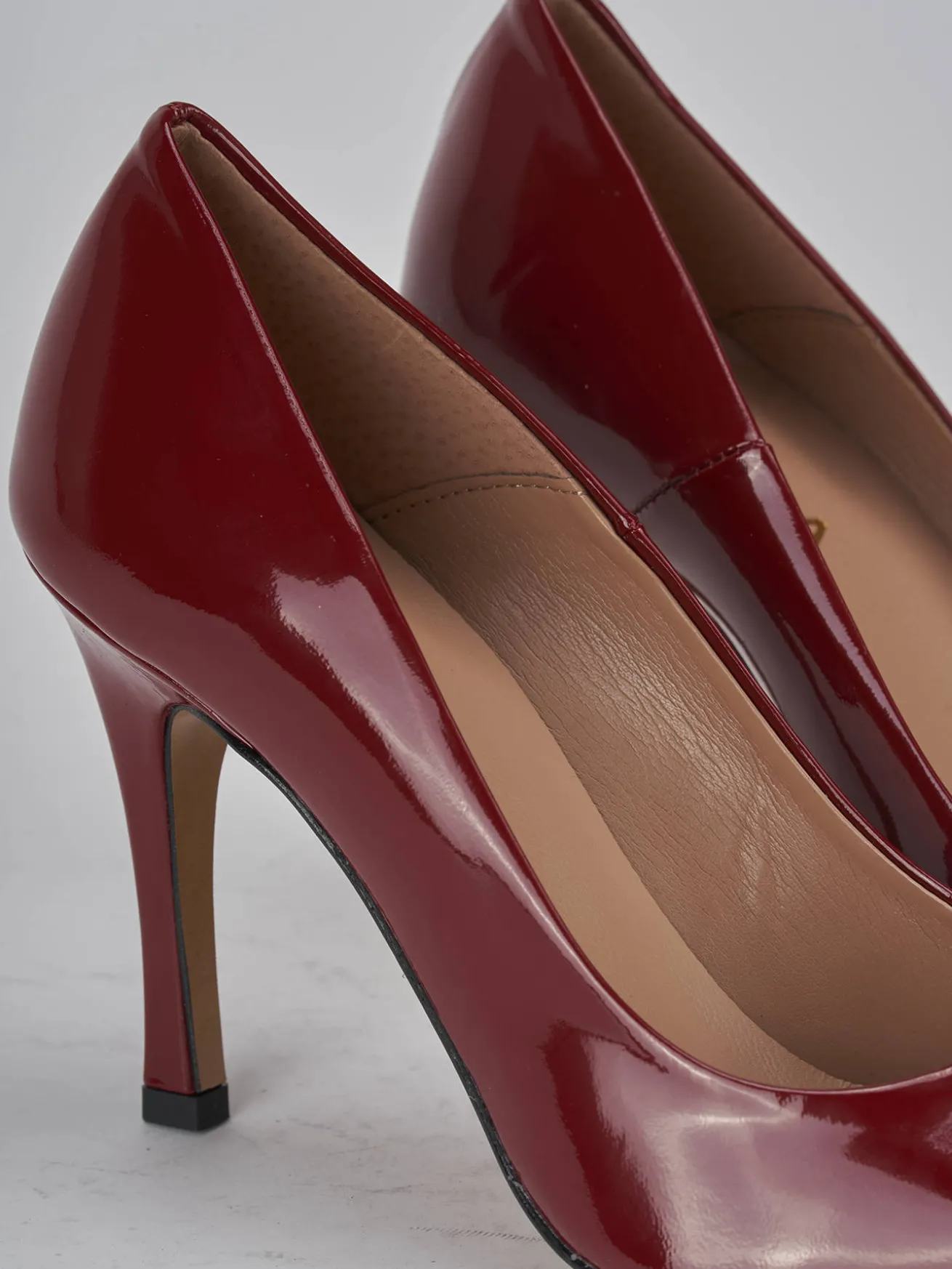 Décolleté tacco 9cm vernice bordo'