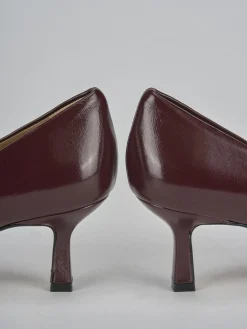 Décolleté tacco 3cm vernice bordo'