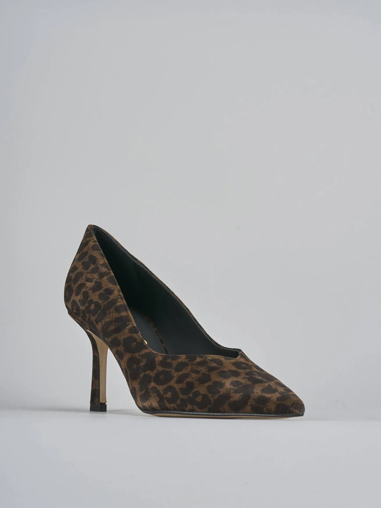 Decoltè tacco 7 cm multicolor camoscio