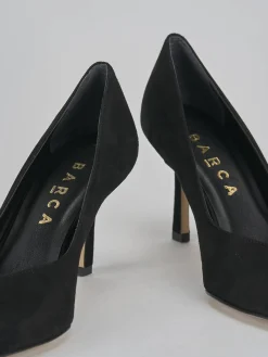 Decoltè tacco 7 cm nero camoscio