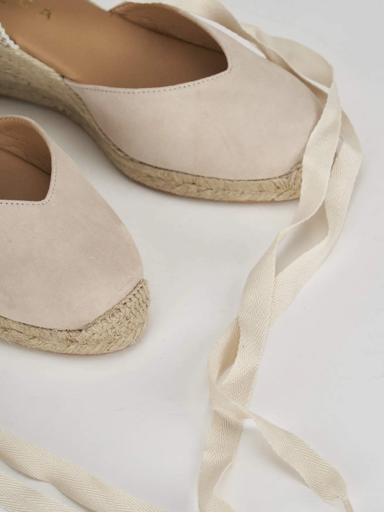 Espadrillas tacco 6cm camoscio beige