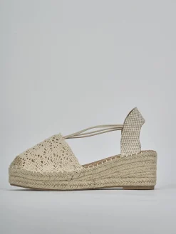 Espadrillas tacco 6cm camoscio sostenible beige