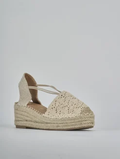 Espadrillas tacco 6cm camoscio sostenible beige