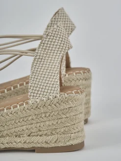 Espadrillas tacco 6cm camoscio sostenible beige