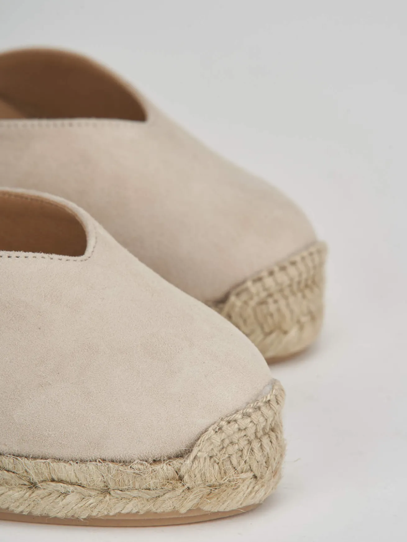 Espadrillas tacco 6cm camoscio beige