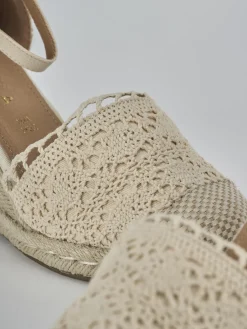 Espadrillas tacco 9cm pelle beige