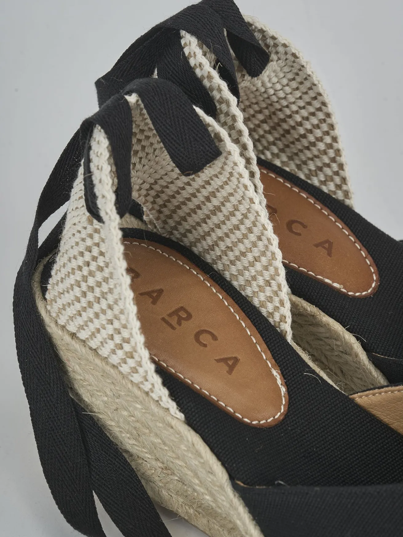 Espadrillas tacco 6cm tessuto nero