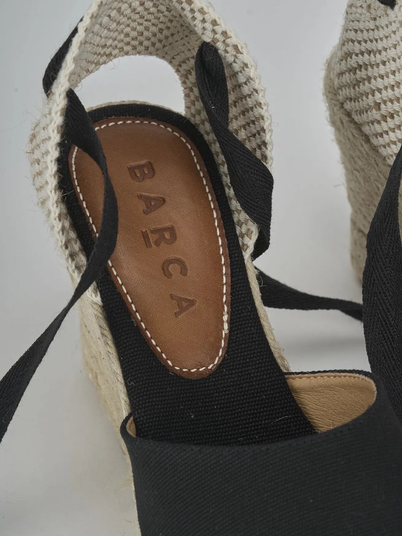 Espadrillas tacco 9cm tessuto nero