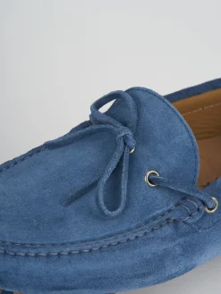 Mocassini camoscio azzurro