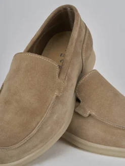 Mocassini camoscio beige