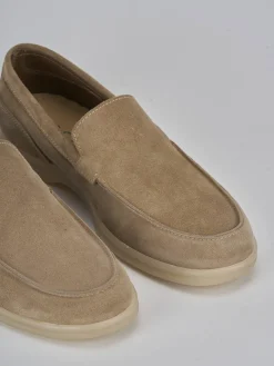 Mocassini camoscio beige