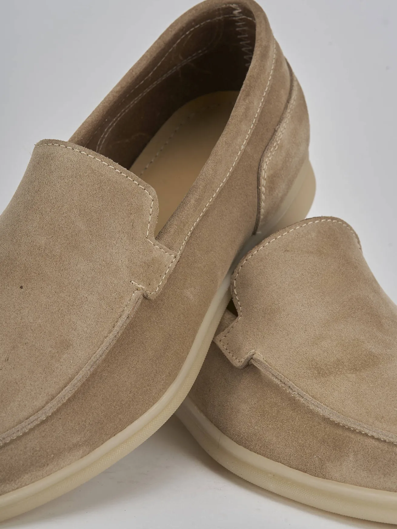 Mocassini camoscio beige