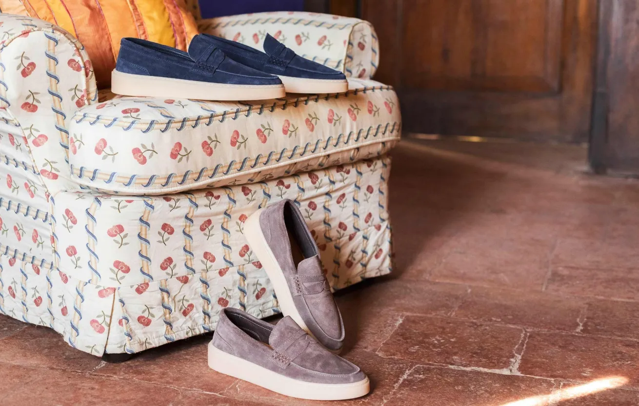 Mocassini camoscio beige