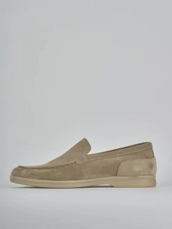 Mocassini camoscio beige