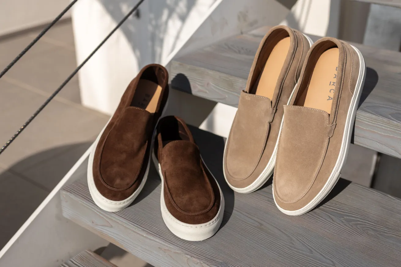 Mocassini camoscio beige