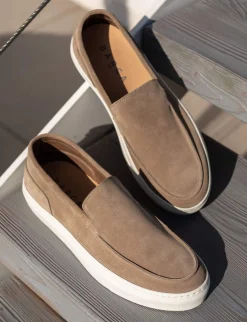 Mocassini camoscio beige