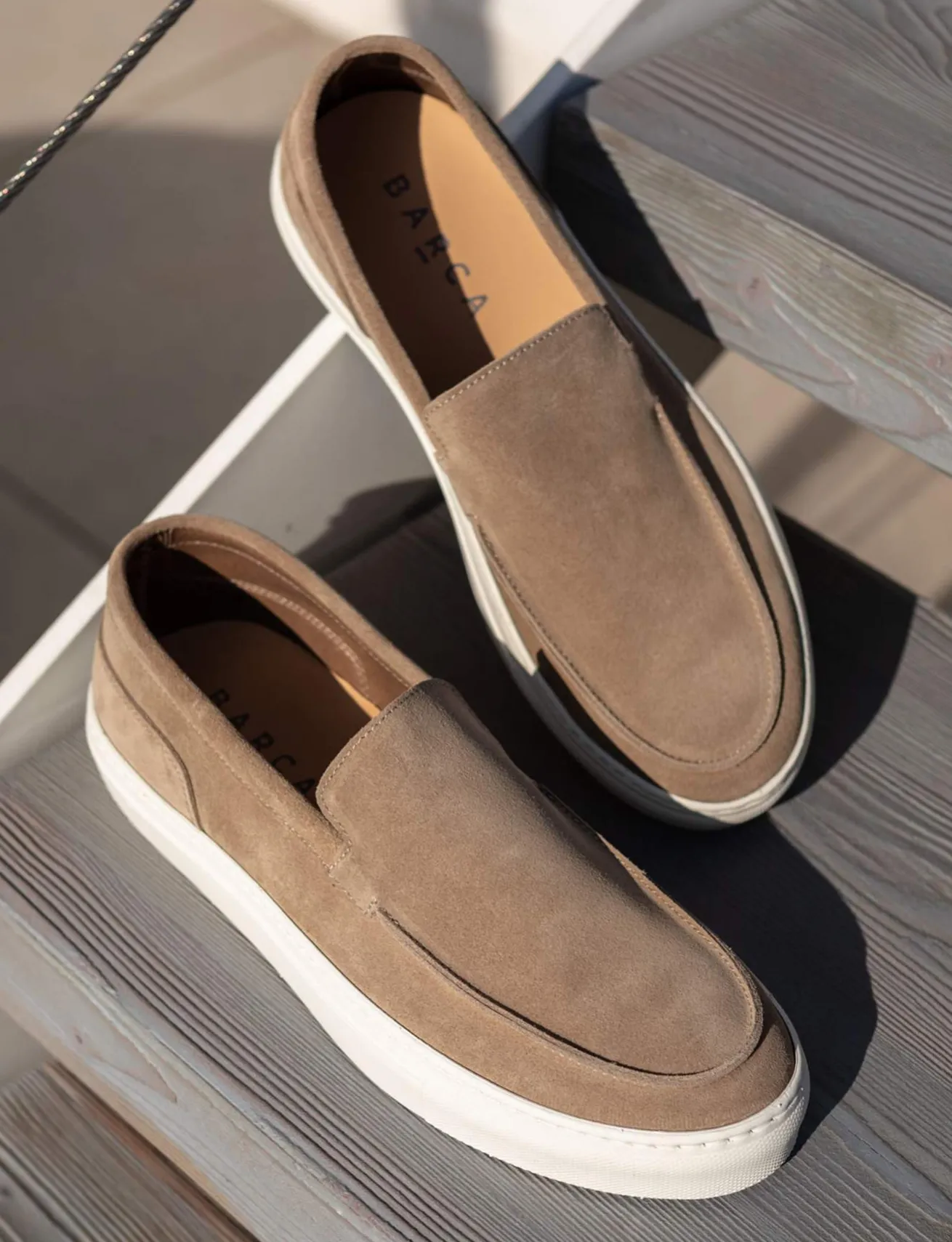 Mocassini camoscio beige