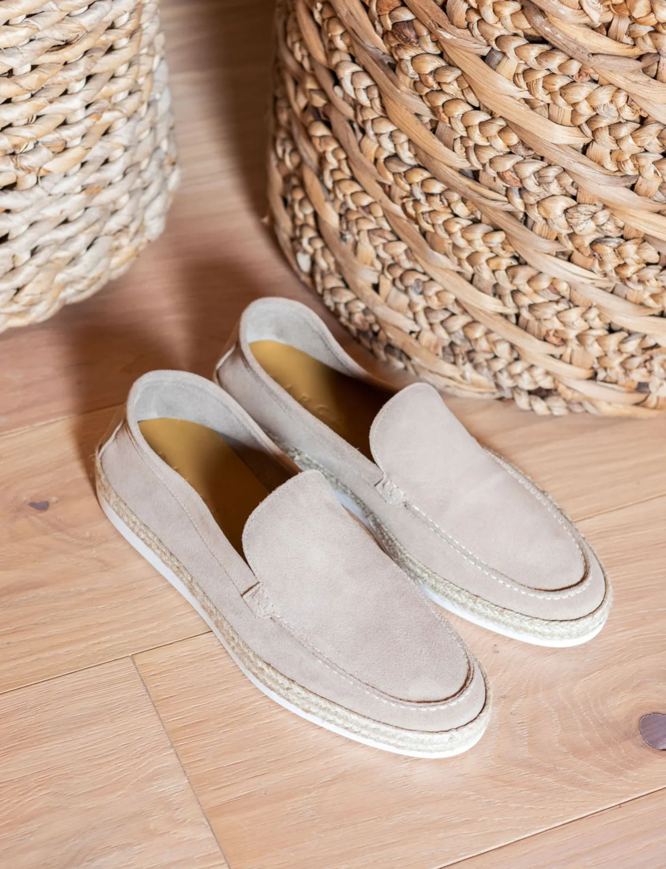 Mocassini camoscio beige