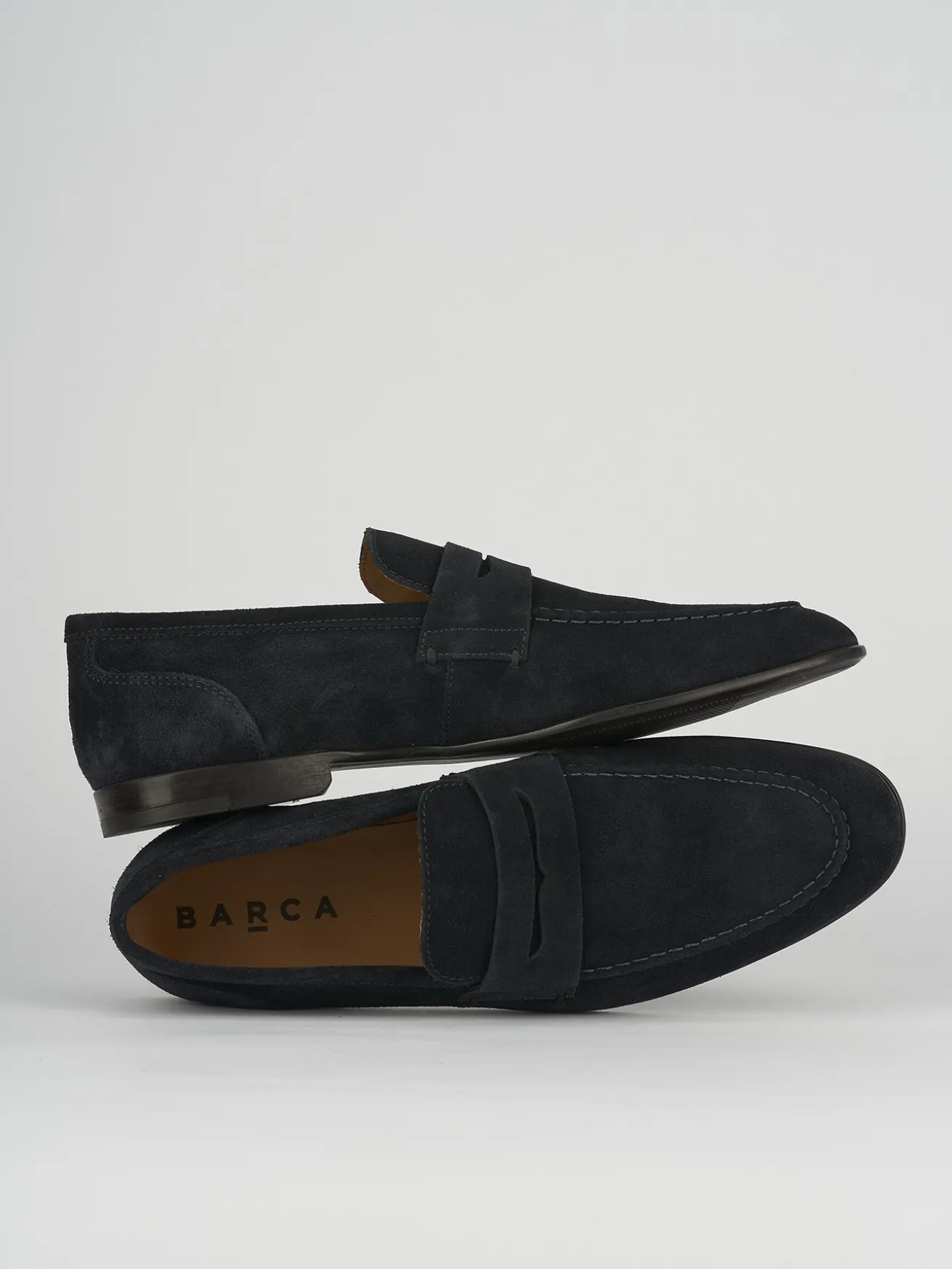 Mocassini camoscio blu