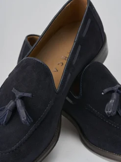 Mocassini camoscio blu