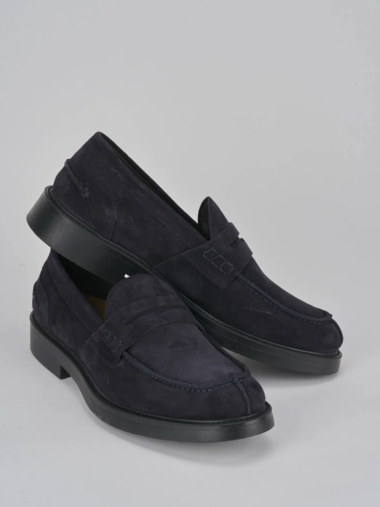 Mocassini camoscio blu