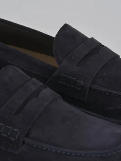 Mocassini camoscio blu