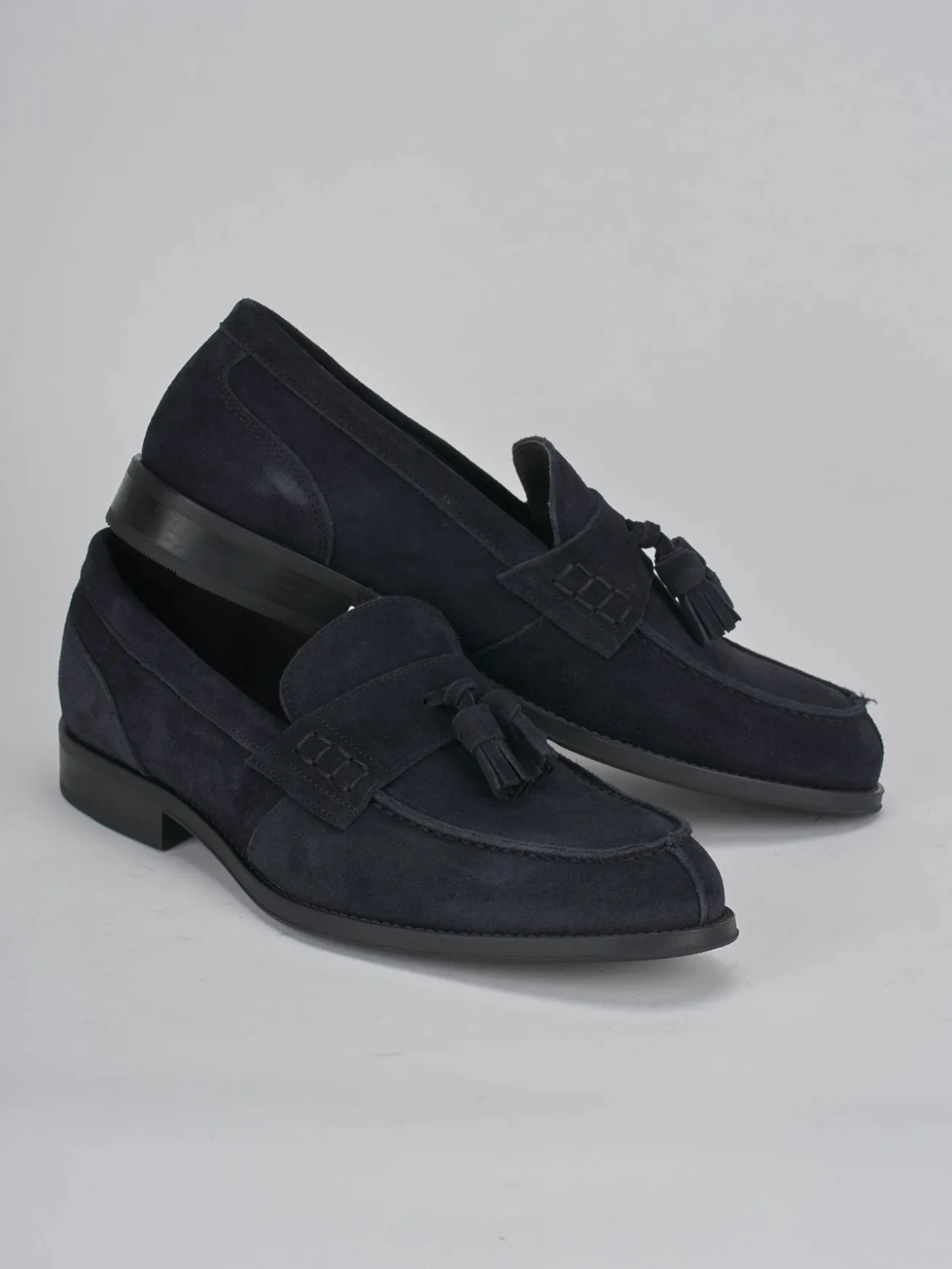 Mocassini camoscio blu