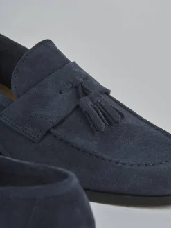 Mocassini camoscio blu