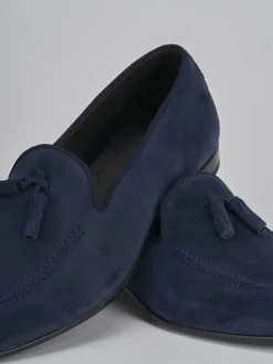 Mocassini camoscio blu