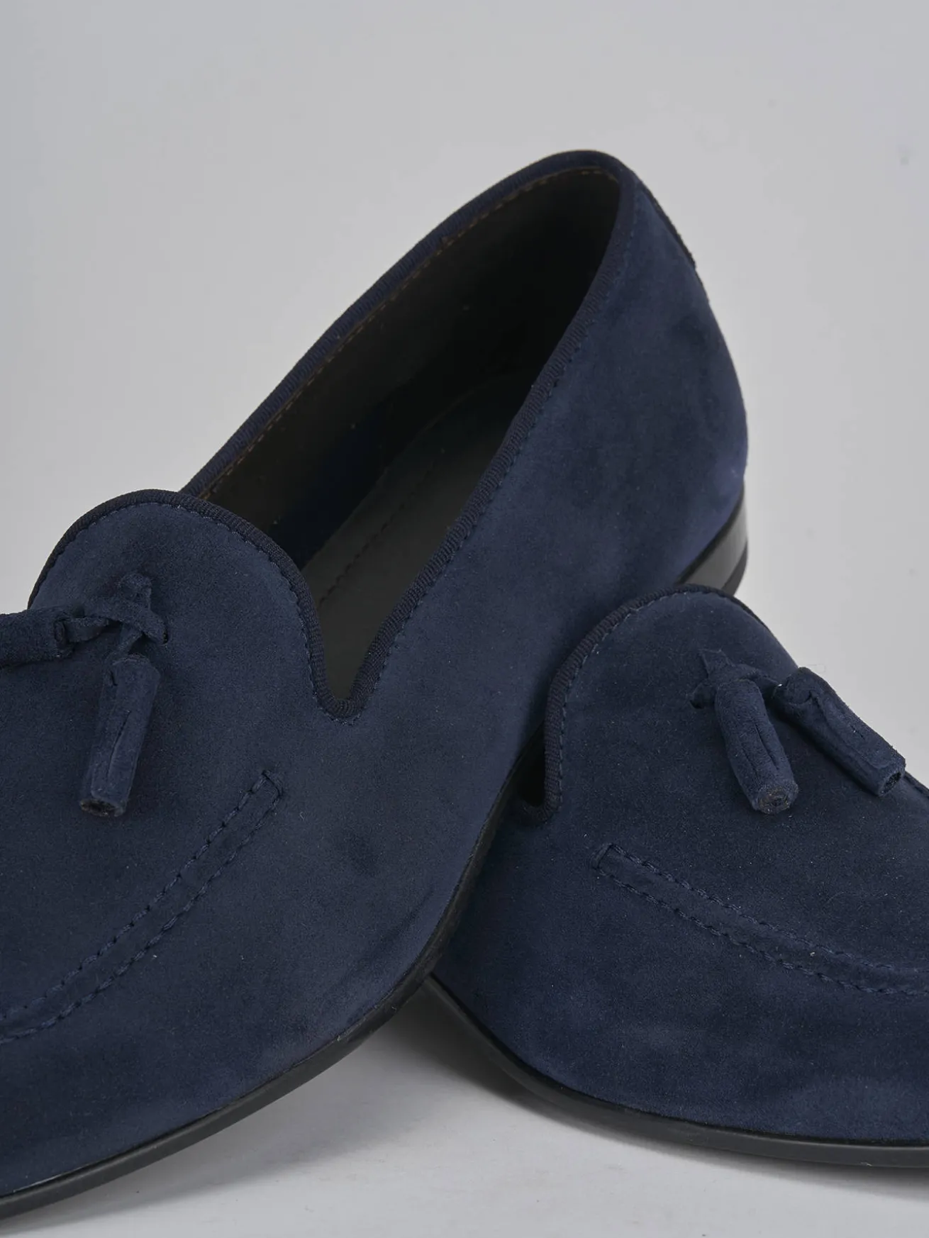 Mocassini camoscio blu