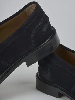 Mocassini camoscio blu