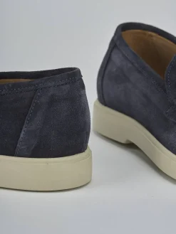 Mocassini camoscio blu