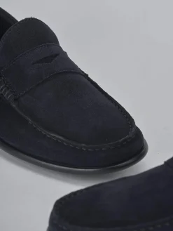 Mocassini camoscio blu